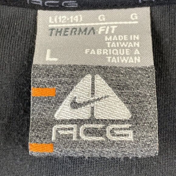 Nike ACG 1/4 Zip Fleece Pullover Women’s L Black Poly Stretch Arm Pocket Active - Picture 5 of 10